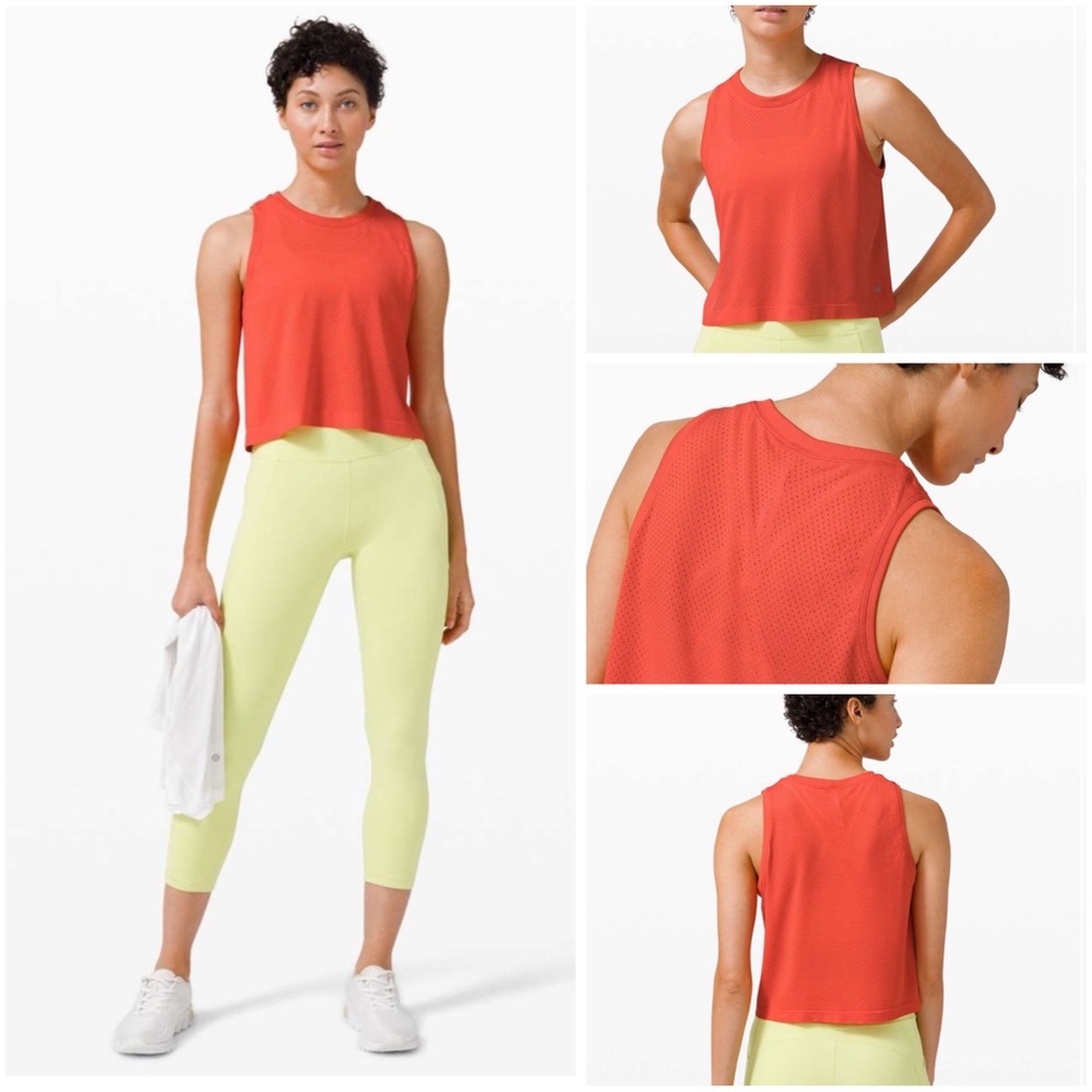 ❤️ Lululemon Breeze By Muscle Crop Tank Top *Carnation Red* 🍋